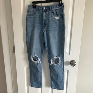 American Eagle Outfitters Light Blue Distressed Ankle Jeans